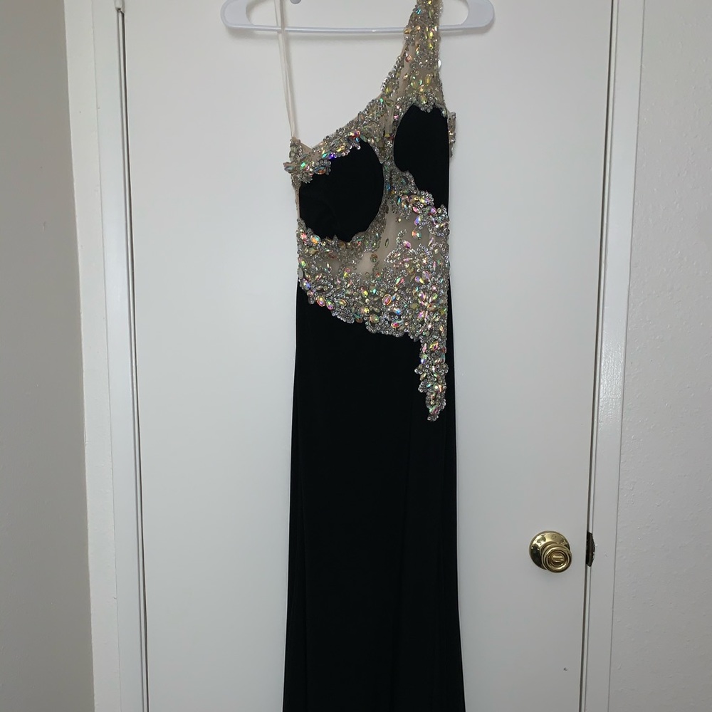 Black dress with crystal detailing